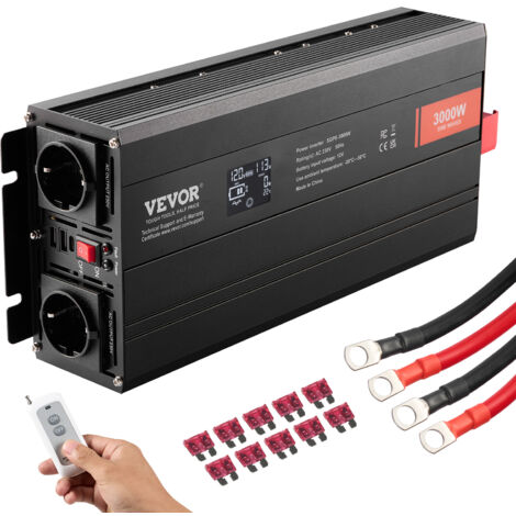 3000W/6000W Wechselrichter 12V-230V 4USB 3AC