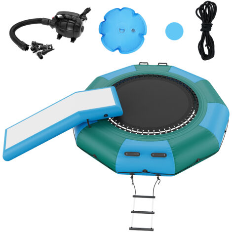 VEVOR Aufblasbarer Wassertrampolin Mit Rutsche Leiter Wasserdichte vevor-aufblasbarer-wassertrampolin-mit-rutsche-leiter-wasserdichte