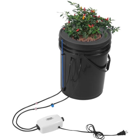 WOQLIBE Hydroponik System 5 Gallon - DWC Tiefwasserkultur Für Gemüse & Blumen