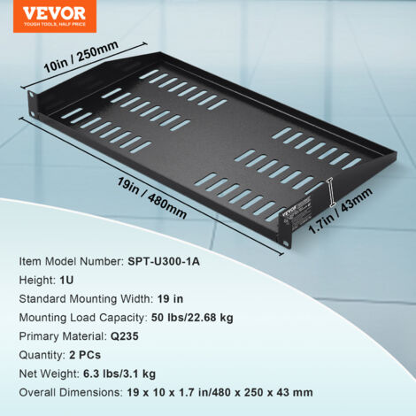 VEVOR 2 STK. 1U Server-Rack-Regal, 10