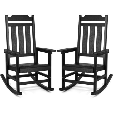 VEVOR Schaukelstuhl Für Terrasse & Garten - HIPS Material, Trägt 180kg, Schwarz