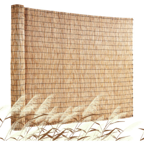 VEVOR Sichtschutz aus Schilf, 1,2 x 5 m, Rollzaun aus natürlichem