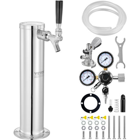 Bierdispenser Met Enkele Kraan, Roestvrijstalen Biervatentoren Kegerator Torenset Met Voorgemonteerde Slangen En Zelfsluitende Tapschacht Voor Feesten Bars Pubs Restaurants P 010132931374