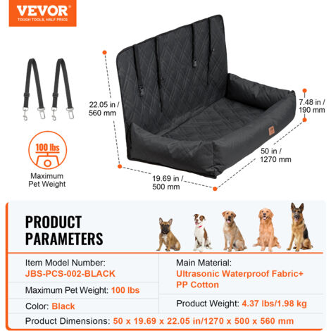 VEVOR Hunde Autositz 60 X 50 X 67 Cm, Hundeautositz Produktbild-Vorschau 7