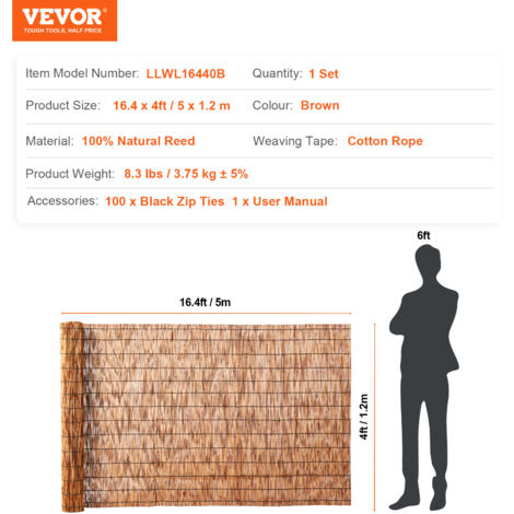 Natürlicher Schilfzaun Als Sichtschutz – 90x200 Cm, Handgewebt, Für Balkon, Garten & Terrasse