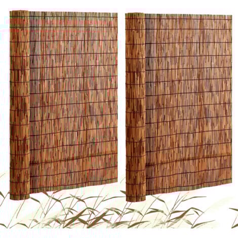 VEVOR Sichtschutz aus Schilf, 1,2 x 5 m, Doppelpack, Schilfzaun für den