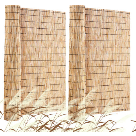 VEVOR Sichtschutzzaun aus Schilf, 1,2 x 5 m, Doppelpack, Schilfschirm