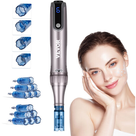 Derma Pen G8 Mit LED Licht & LCD Display – Elektrischer Dermapen Mit 6 Stufen & 10 Patronen (11/16/24/36/Nano)