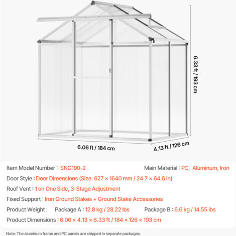KING BIRD Begehbares Gewächshaus – 1,8x1,8x1,8 M, Verstärkte PE-Abdeckung, Pulverbeschichteter Stahl, 20 Regale