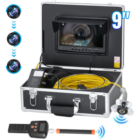 Kanalkamera mit 512-Hz-Ortungsgerät, 50 m, 9-Zoll-Rohrinspektionskamera mit Selbstnivellierung, 36-facher Zoom, Endoskop mit 12 LEDs, 32 GB Karte, IP68 wasserdichte Rohrkamera für Kanalrohre | DE Kanalkamera mit 512-Hz-Ortungsgerät, 50 m, 9-Zoll-Rohrinspektionskamera mit Selbstnivellierung, 36-facher Zoom, Endoskop mit 12 LEDs, 32 GB Karte, IP68 wasserdichte Rohrkamera für Kanalrohre | DE