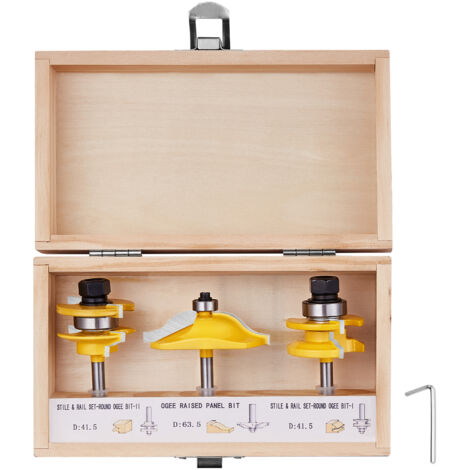 Fräser-Bit-Set 3-teilig – Schaft 1/4 Zoll, 1/2, 3/4, 1-1/8 Zoll, Hartmetall, Für Holzschalen & Saftrillen