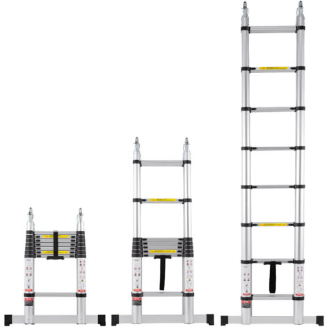 VEVOR Teleskopleiter A-Form - 1,85-3,79m Aluminium Leiter 170kg Tragkraft