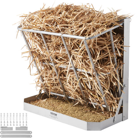 hooiruif voor vee, 610 x 297 x 584 mm, 2-in-1 voerbak voor hooi