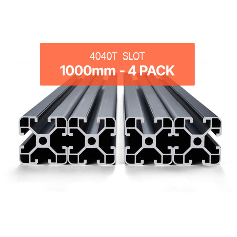 VEVOR Set van 4 aluminium profielen, 1000 mm, T-groef 4040 aluminium profiel, geanodiseerde lineaire rail volgens Europese standaard, groefprofiel voor 3D -printer, CNC-machine, doe-het-zelf