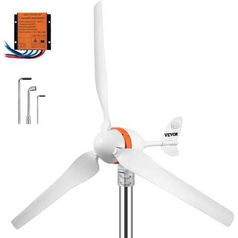VEVOR Windturbinengenerator 400 W Windgenerator, 12 V Elektrisch MPPT  Controller, 13 m / s Windkraftanlage mit 3 Blatt Laderegler  Windkraftgenerator, Windkraftturbinengenerator für Stromergänzung