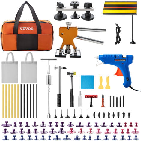 Reparaturset VEVOR Dellen Puller Dent DIY kit Removal Stk. Tool, 89 professionell, Paintless Repair Ausbeulwerkzeug, Auto