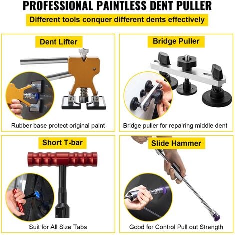 VEVOR 89 Stk. DIY Paintless Dellen kit Ausbeulwerkzeug, Removal Dent Tool, professionell, Repair Auto Puller Reparaturset