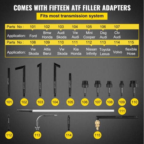 VEVOR Öleinfüllgerät Handpumpe, 7,5 L Manueller ATF Öleinfüller mit 15 Adapters, Getriebeöl Einfüllgerät Öleinfüller Umfüllpumpe Getriebeölpumpe Getriebeöl wechseln Einfüllpumpe