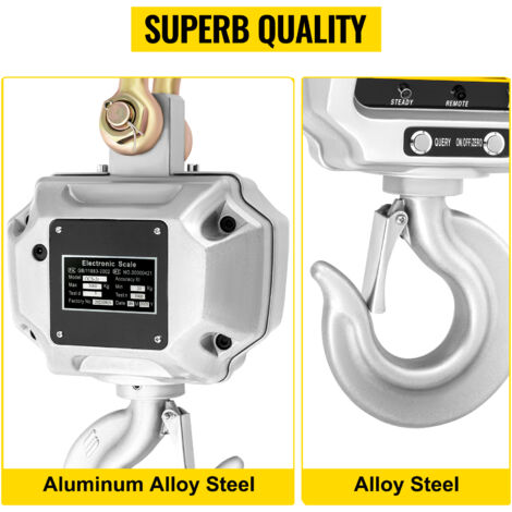 Digitale Hängewaage 1500 Kg - Elektronische Kranwaage Mit Fernbedienung LED Display