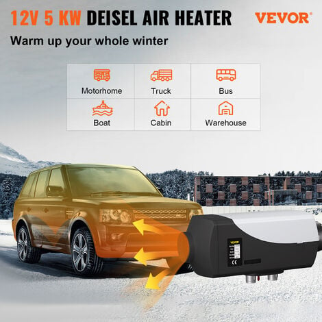 VEVOR 5KW Diesel Lufterheitzer, 12V Standheizung Diesel, Luft Dieselheizung,  Air Diesel Heizung, Luft Heizung Standheizung, Air