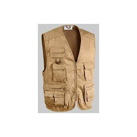 GILET MULTITASCHE 'STAR' BEIGE Tg. L