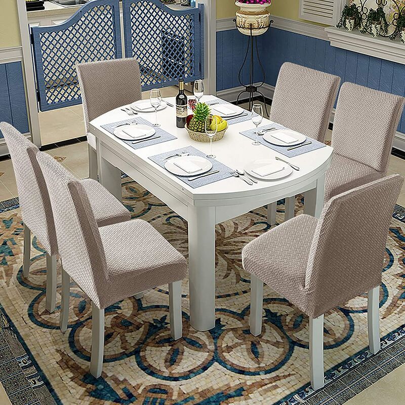 Housse De Chaise Scandinave Highdi - Protection élégante Pour Salle à Manger - Gris Clair