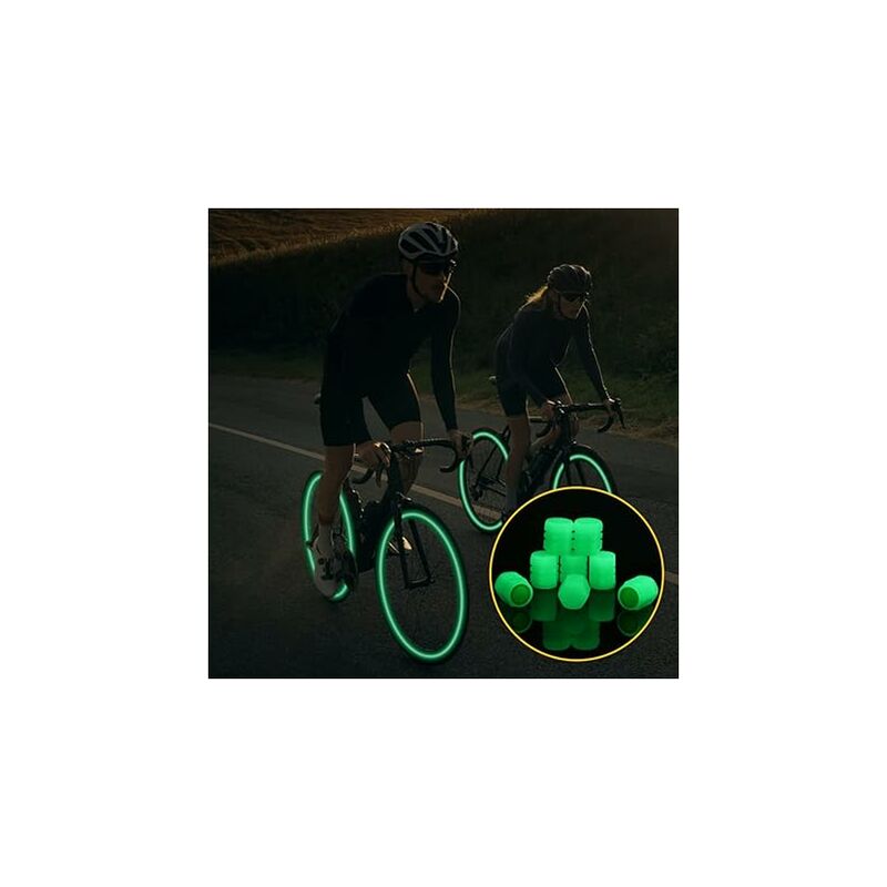 Dww-bouchon De Valve De Pneu Fluorescent(vert), 8pcs Lumineux