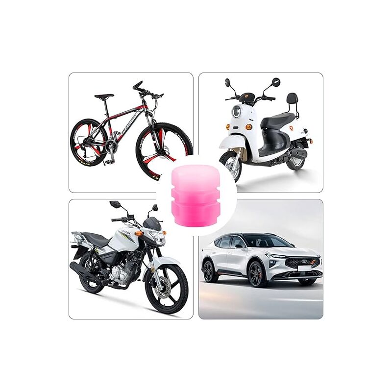 20 Bouchons Valve Pneu Fluorescents + 20 Autocollants Réfléchissants - Universal Pour Voiture, Moto, Vélo
