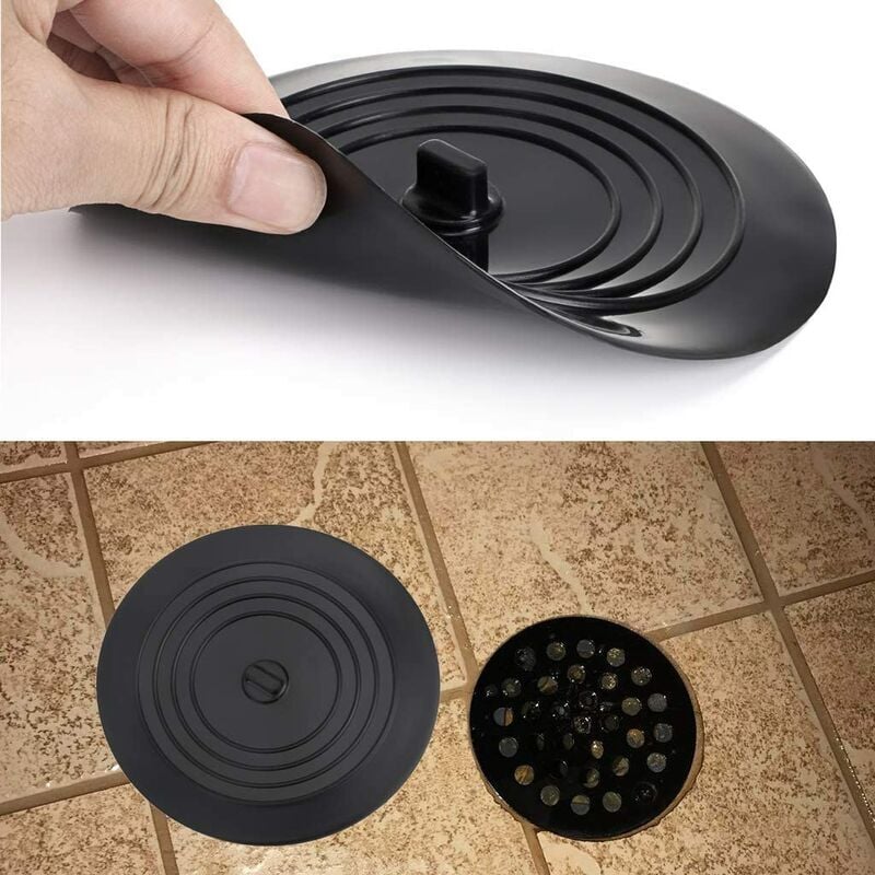 Bouchon de Baignoire en Silicone 15cm Fontainebleau Noir - Bouchon de  Vidange pour la Cuisine, la Salle de Bain, les Blanchisseries et la Piscine