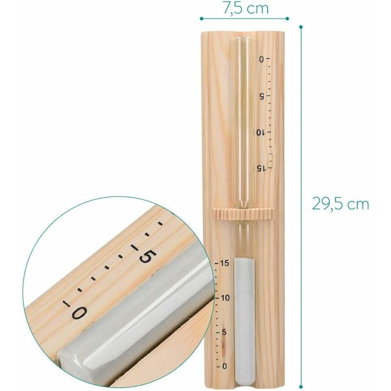 Sablier Sauna - Sablier 15 Minutes en Bois de Pin pour Séance de Sauna Hammam Spa - Accessoire Minuteur Détente Relaxation Bain Vapeur 3