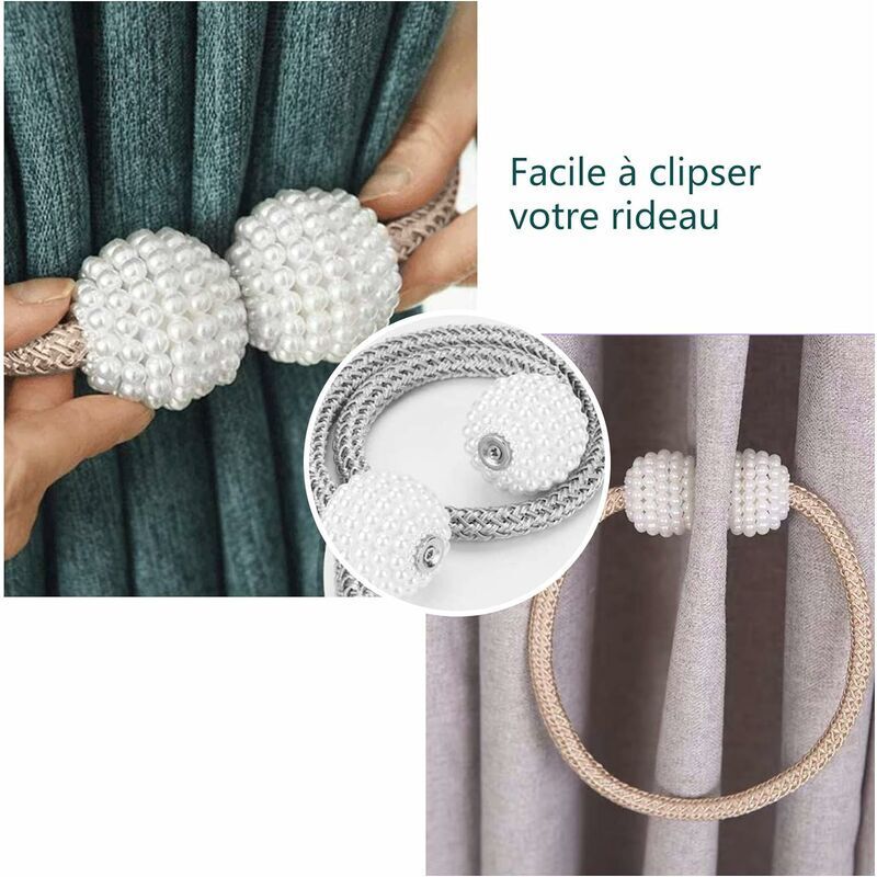 CPSYTE 6 Pièces Embrasses Rideaux Crochets U Blanc - Avec Tubes Expansion Et Manchon Fixation