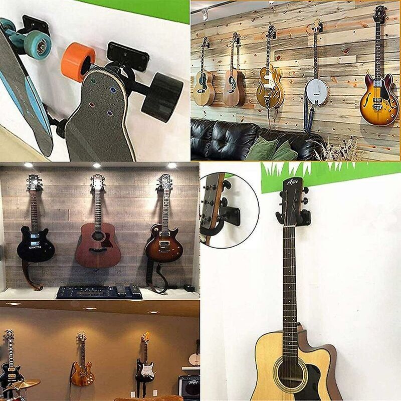 1pc Support Mural Pour Guitare - Convient Aux Guitares Électriques,  Classiques Et Acoustiques, Construction Robuste En Plastique-acier