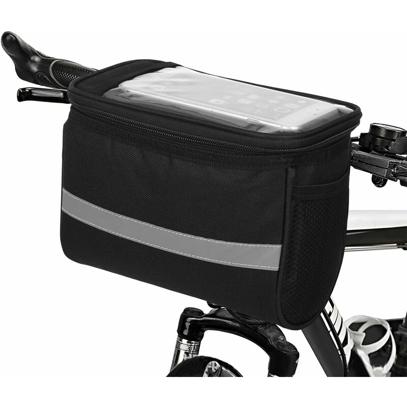 Sacoche de guidon 4,2 l, panier de vélo étanche, sac avec écran tactile,  sac de vélo