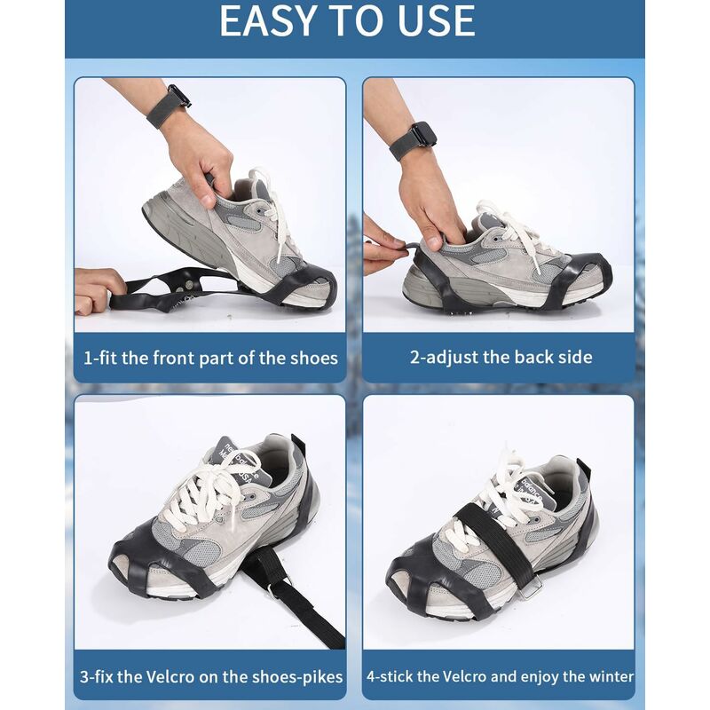Crampons pour Chaussures de Randonnée avec 10 Acier Inoxydable Clous à  Neige Grips, IJIAMY Crampons Antidérapant sur Chaussures Bottes pour Hiver  Randonnée Pêche Marche Escalade Alpinisme(XL) : : Sports et Loisirs