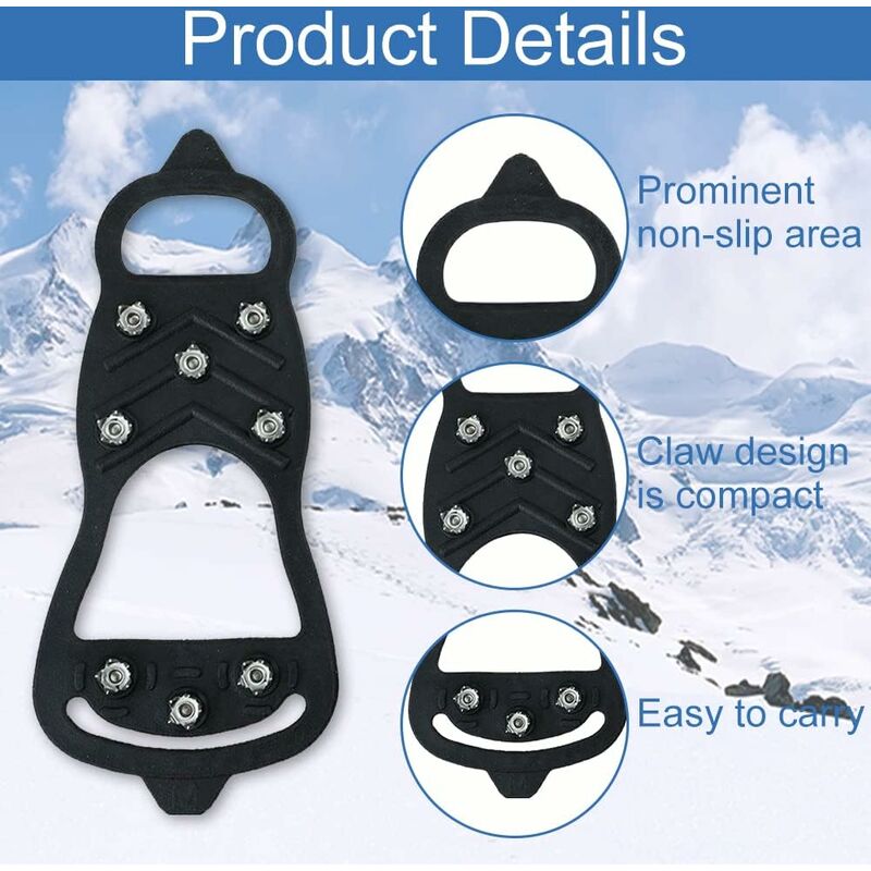 Acheter 1 paire de Crampons à griffes de glace à 26 dents,  couvre-chaussures antidérapants en acier inoxydable pour les activités de  neige d'escalade en plein air