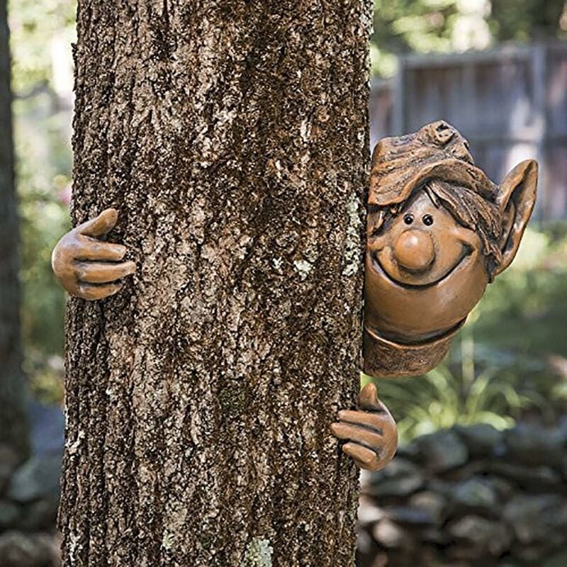 Porte de fée en pierre lutin, Figurine solaire, ornement de jardin