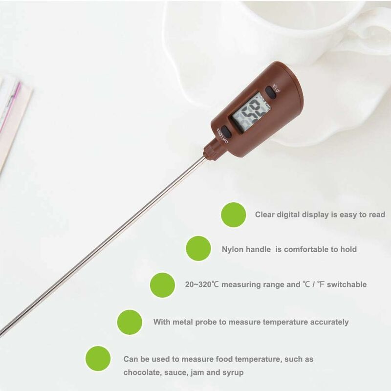 Peggybuy Digital Spatule Thermomètre Température de Cuisson pour Bonbons  Chocolat 