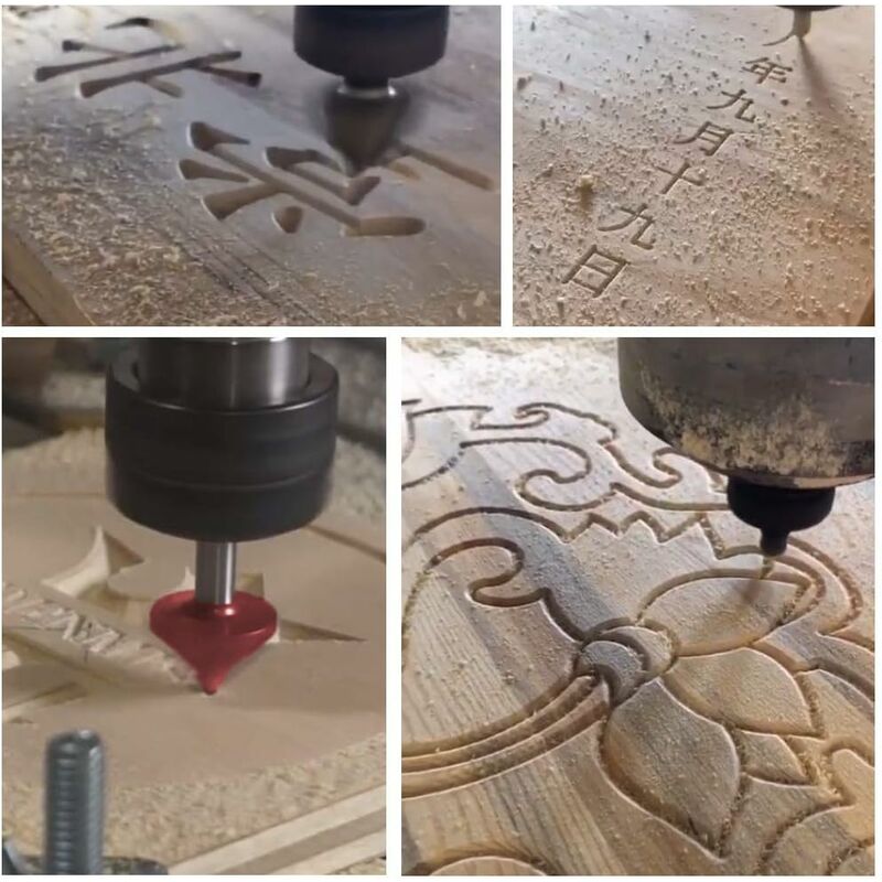 60 degrés 3D Gravure CNC Forte V Groove Fraise en bout Outil de coupe de  bois 6mm Shank (60 degrés) : : Bricolage