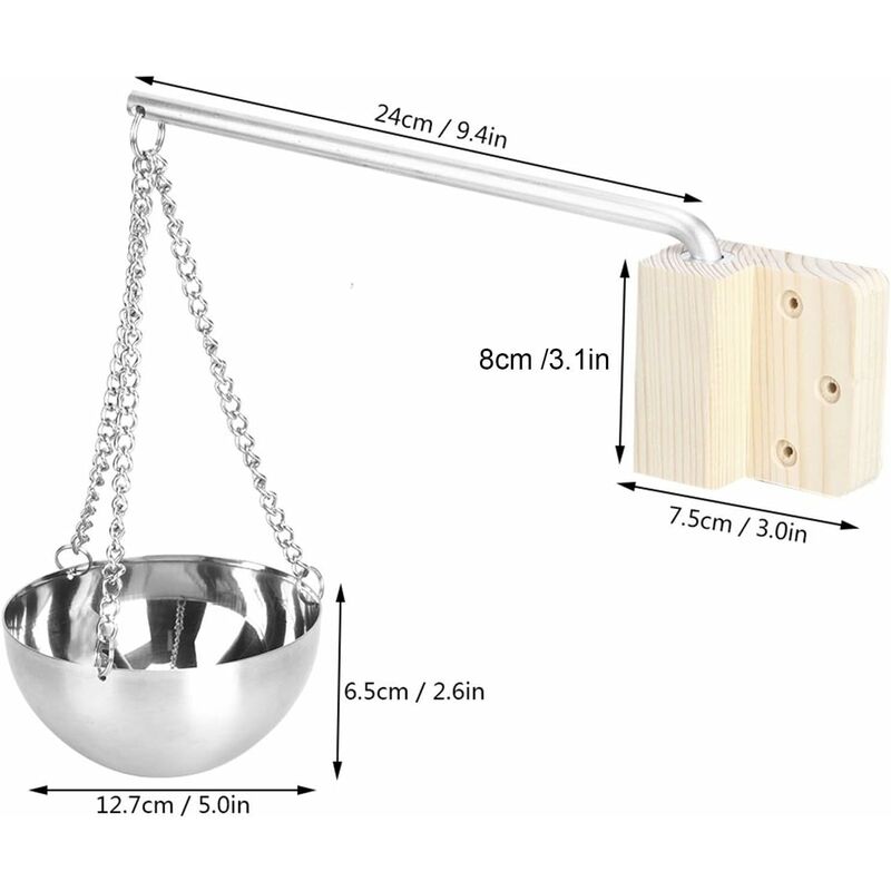 Bol aromatique pour sauna - accessoire pour sauna en acier inoxydable de 12,7 cm Diffuseur d'huiles essentielles Pour sauna et spa 2