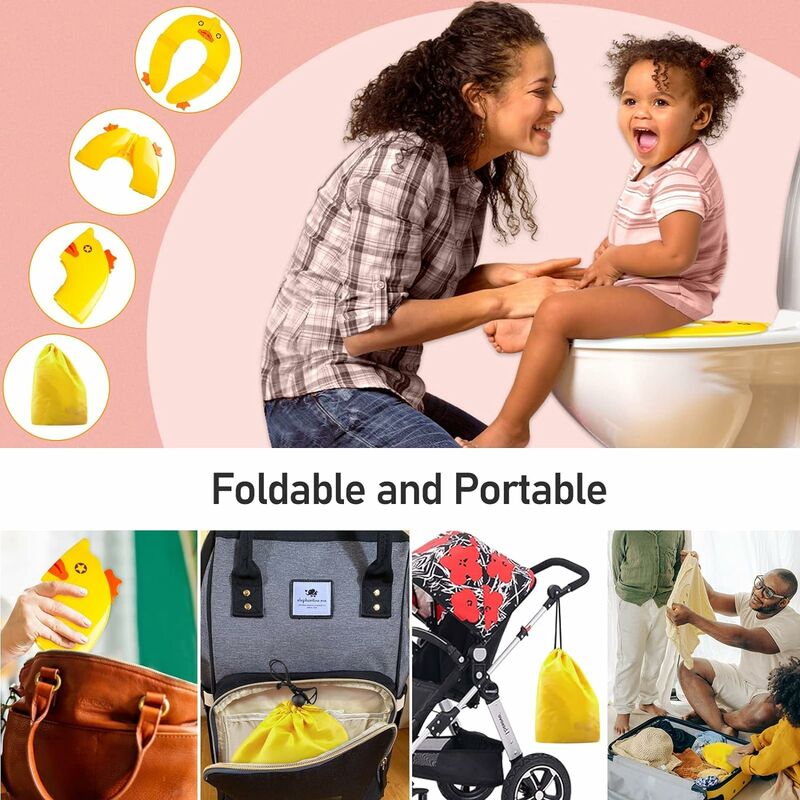 Réducteur de toilette pliable pour bébé Réducteur de siège enfant, siège de  voyage pliable pour pot de voyage, jaune 