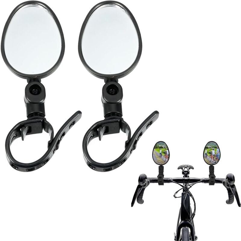 Rétroviseur De Vélo Réglable - Pour VTT Et Vélo électrique, Montage Guidon 2-2.4cm, Miroir Acrylique