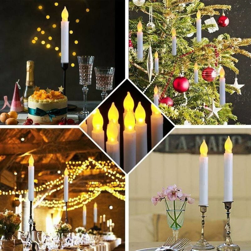 Bougies LED de Noël, 2 Bougies sans Flamme, Bougies LED à Flamme  Scintillante, Bougies LED Lumineuses à Piles, décoration de N[721] -  Cdiscount Maison