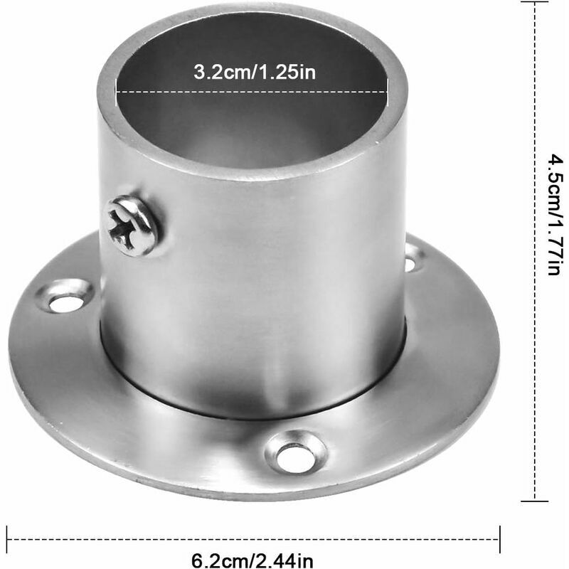 Kit de tringle à rideau Caisson volet Diam.25/28 mm Argent satiné 60 à 100  cm