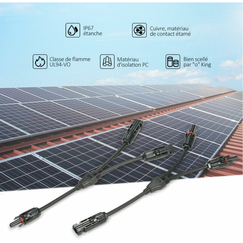 MC4 Adaptateur de connecteur de câble de panneau solaire Y-Branch