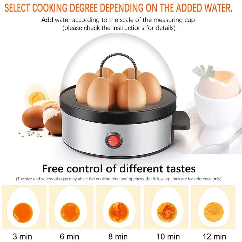 Cuiseur à œufs - Cuiseur à œufs électrique - Convient pour 8 œufs - Acier  inoxydable