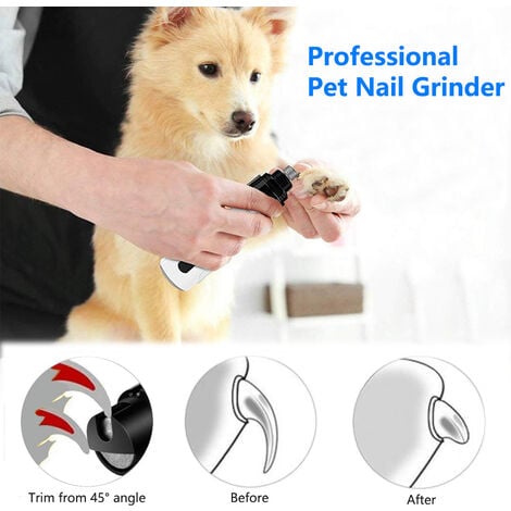 Broyeur à griffes pour chien, coupe-griffes pour chien avec  lumières LED, super silencieux, électrique rechargeable, pour chiens et chats de petite, moyenne et grande taille
