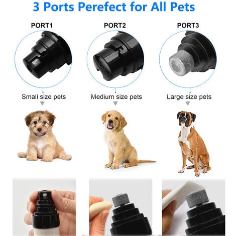 Broyeur à griffes pour chien, coupe-griffes pour chien avec  lumières LED, super silencieux, électrique rechargeable, pour chiens et chats de petite, moyenne et grande taille