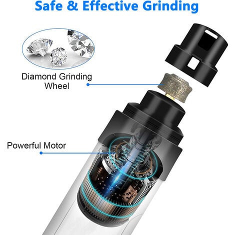 Broyeur à griffes pour chien, coupe-griffes pour chien avec  lumières LED, super silencieux, électrique rechargeable, pour chiens et chats de petite, moyenne et grande taille