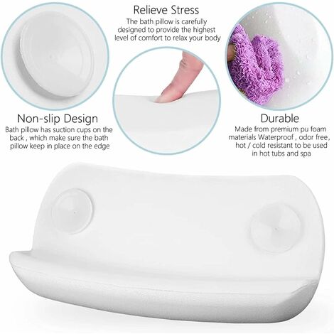 Coussin De Bain Imperméable Avec Ventouses – Confort Ergonomique Pour Baignoire, Spa à La Maison