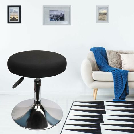 Housse De Tabouret Carrée Zalati - Antidérapante Et Extensible - Pour Diamètre 30-34cm - Gris